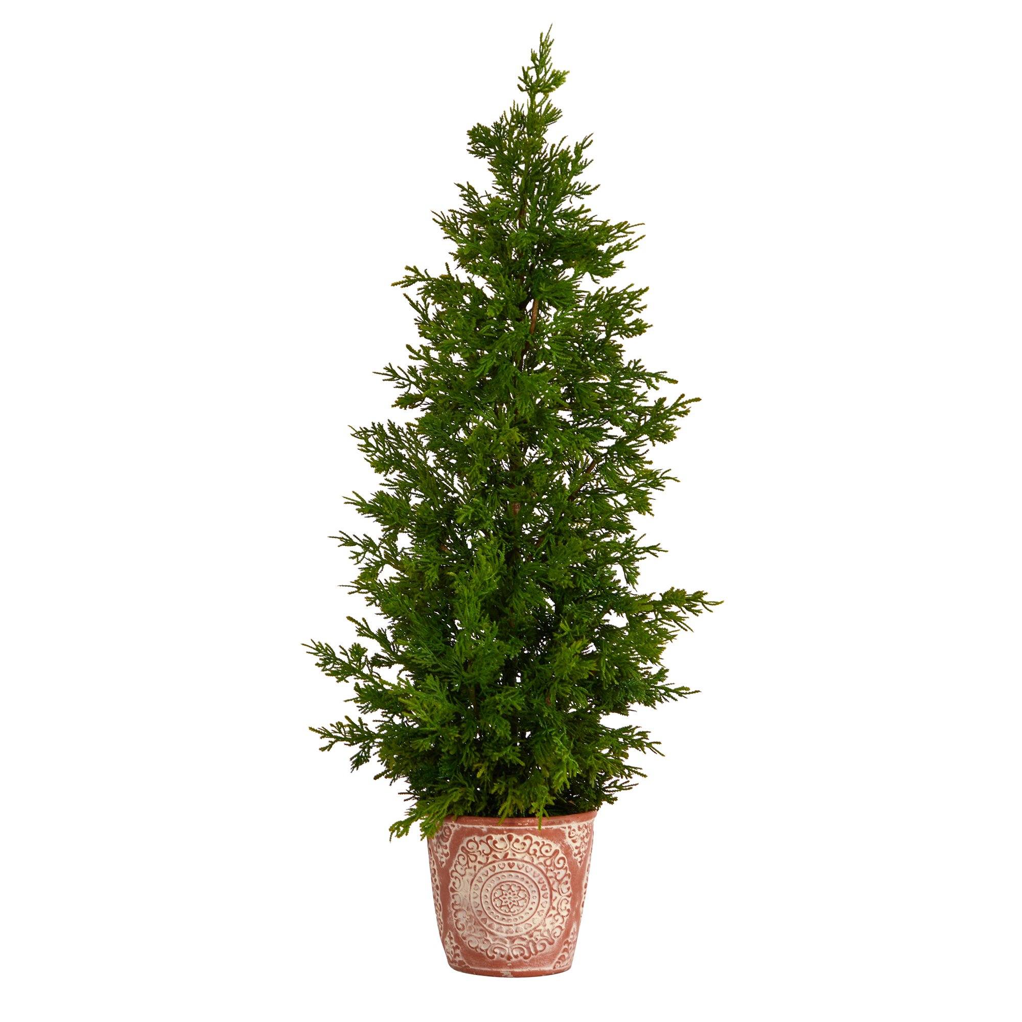 3’ Cedar “Natural Look” Artificial Tree in Decorative Planter Nearly