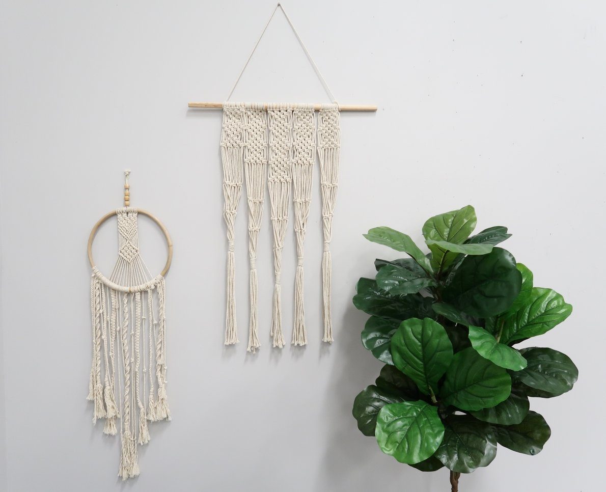 3’ x 1’ Boho Macrame Dreamcatcher Wall Hanging Decor