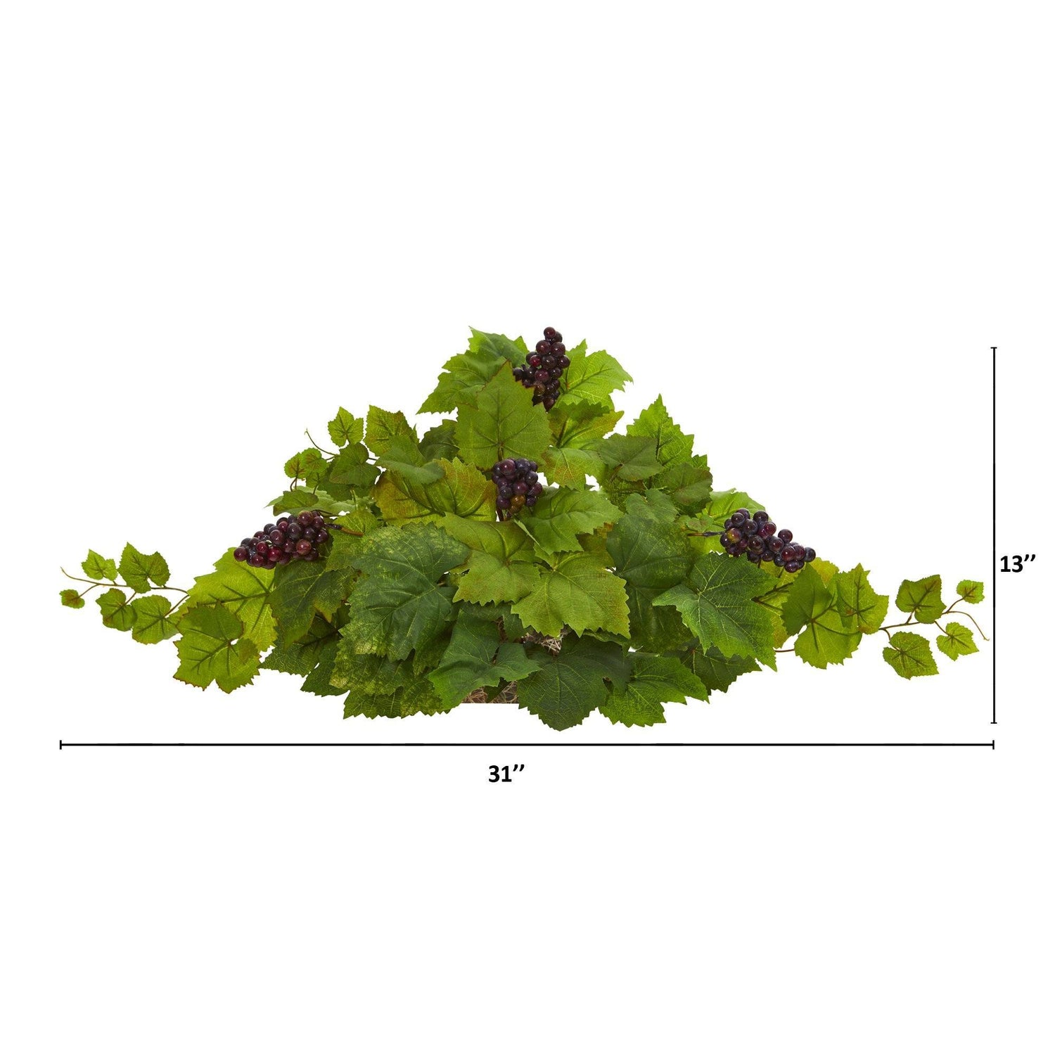 31” Grape Leaf Artificial Ledge Plant