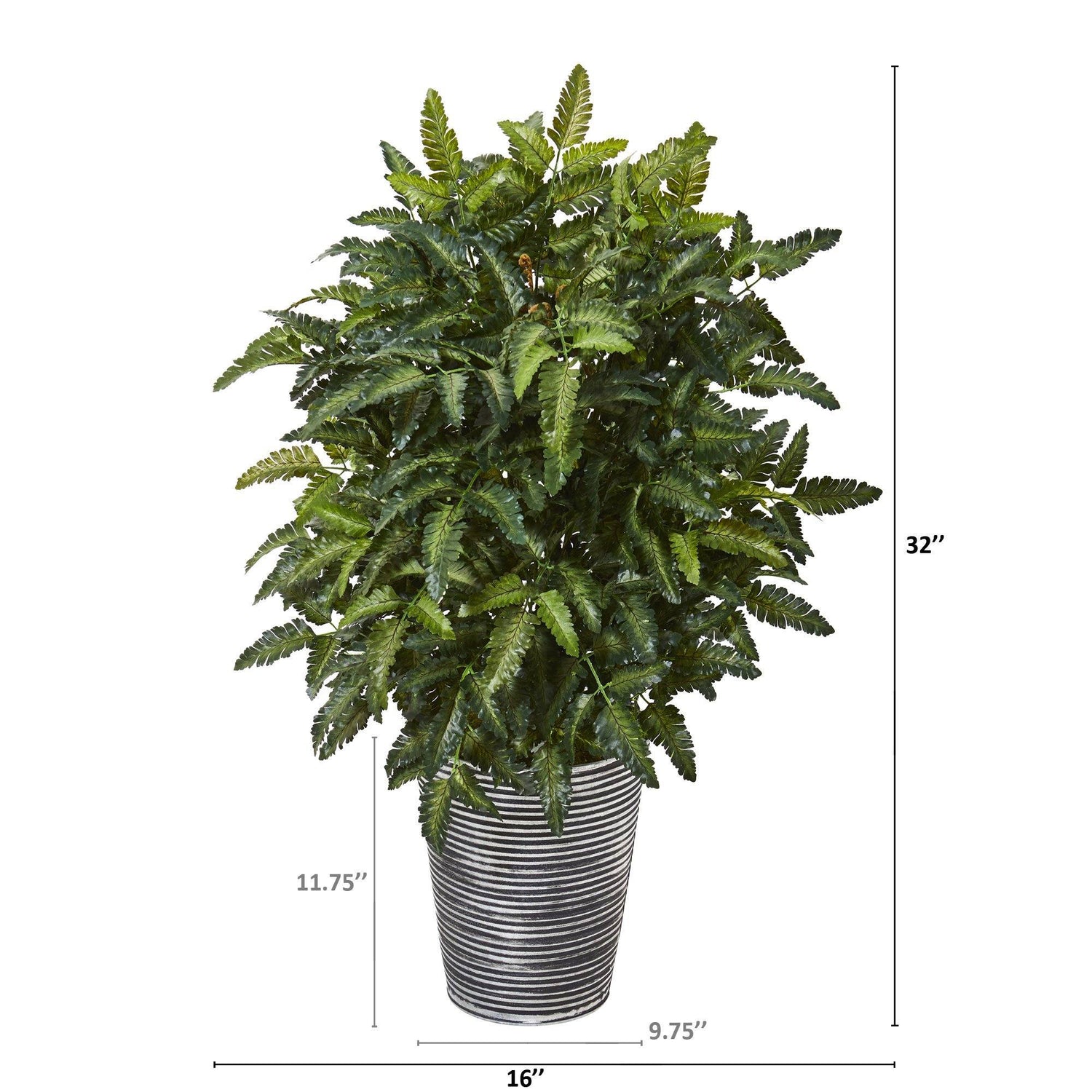 32” Bracken Fern Artificial Plant in Decorative Tin Planter