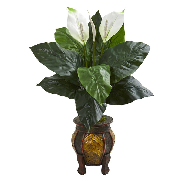 32" Spathifyllum Artificial Plant in Decorative Planter"