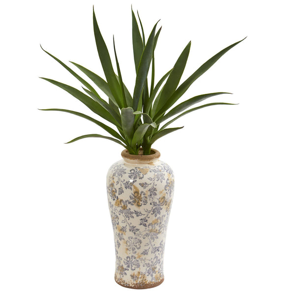 33” Double Yucca Artificial Plant in Designer Planter