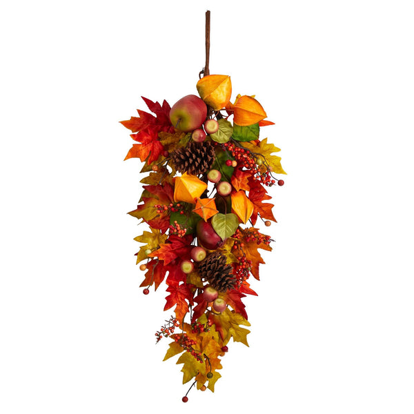 35” Autumn Maple Leaf and Berries Fall Teardrop