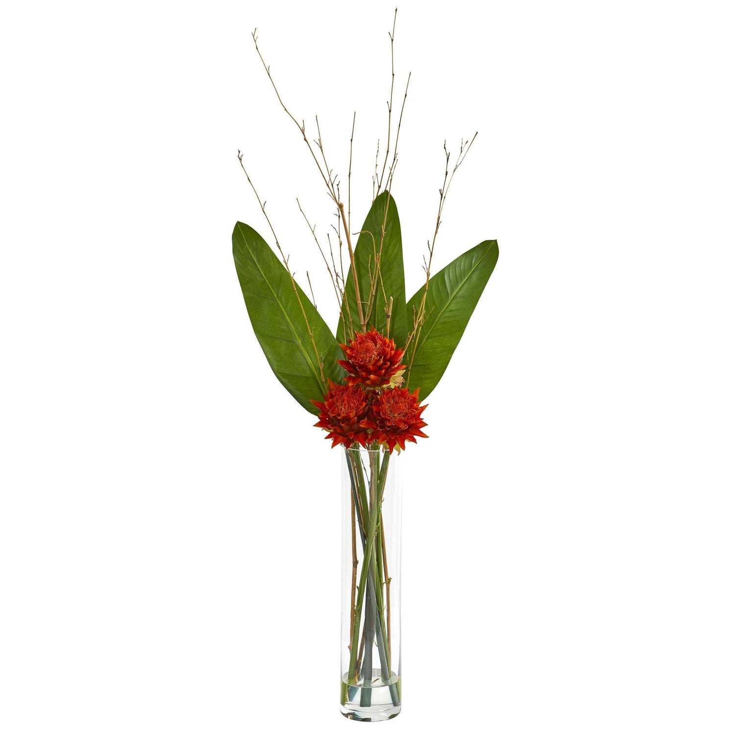 3.5’ Tropical Artificial Arrangement in Cylinder Vase