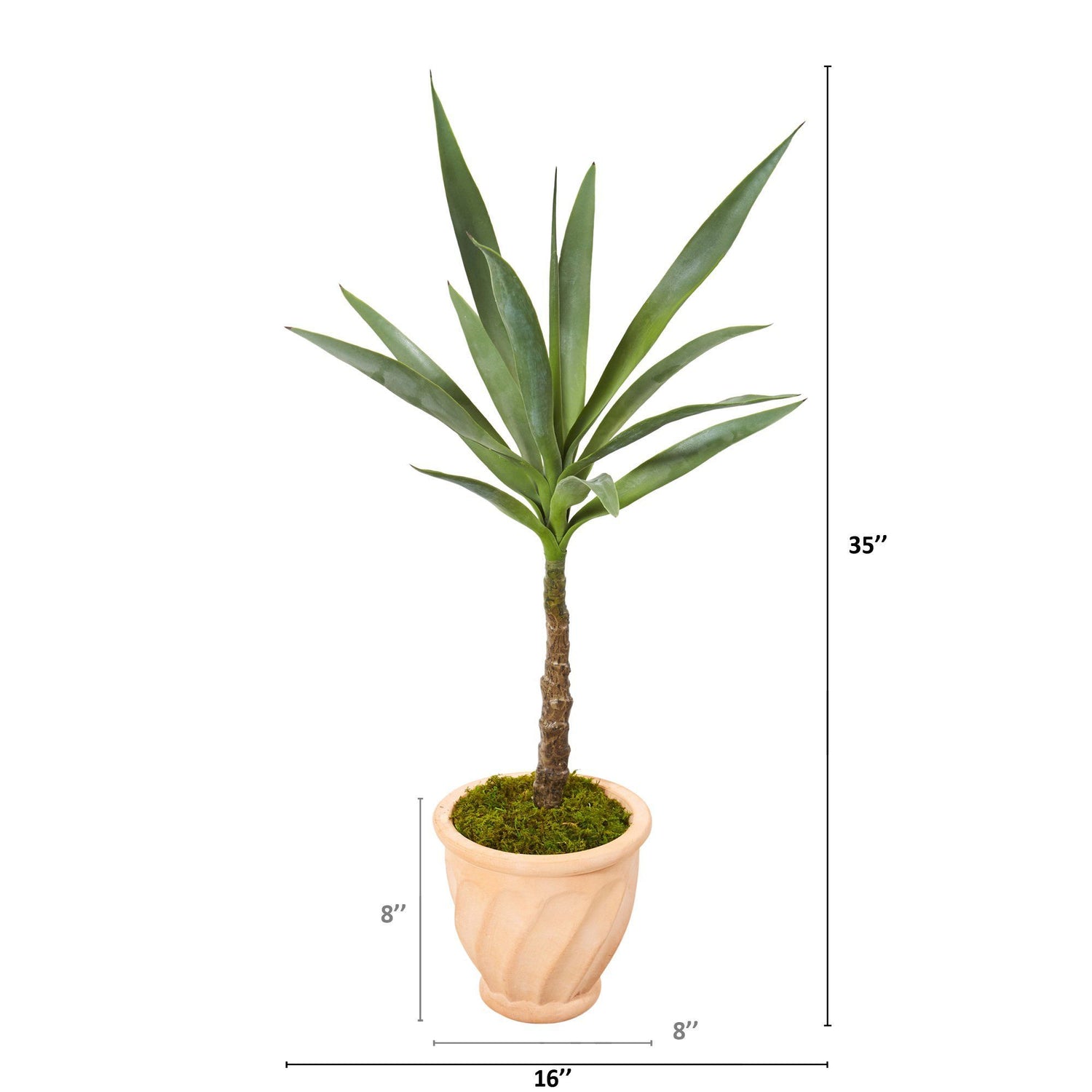 35” Yucca Artificial Plant in Terra-Cotta Planter