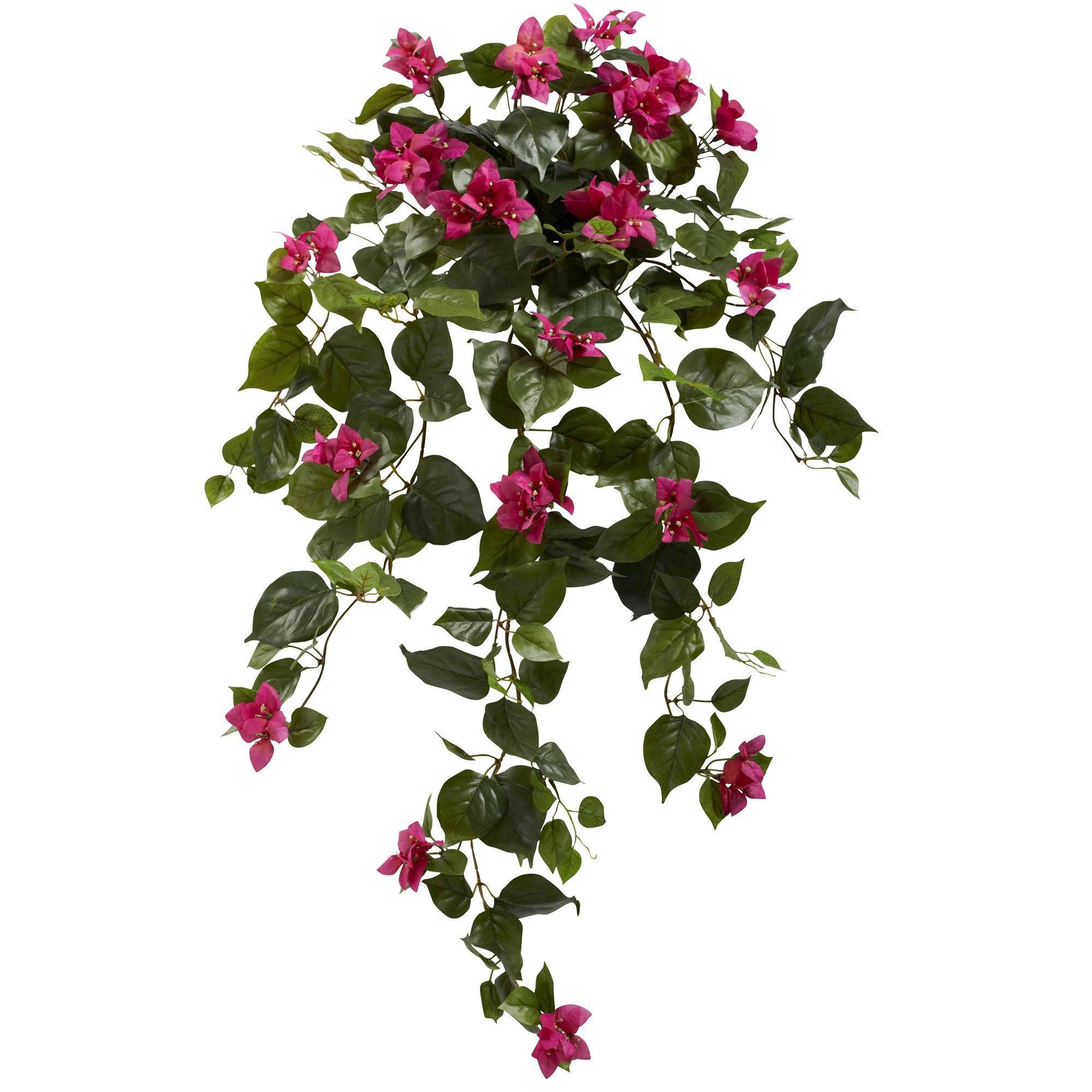 nearly natural 6608 bougainvillea silk plant hanging basket silk plant Nearly Natural 37in. Bougainvillea Hanging Artificial Plant (Set of 2) Beauty