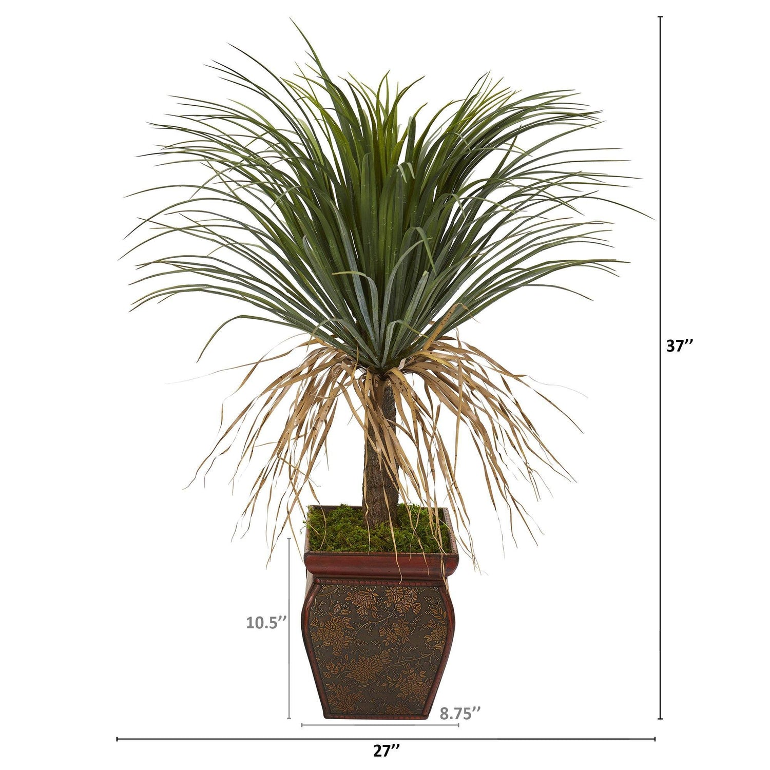 37” Pony Tail Palm Artificial Plant in Decorative Planter