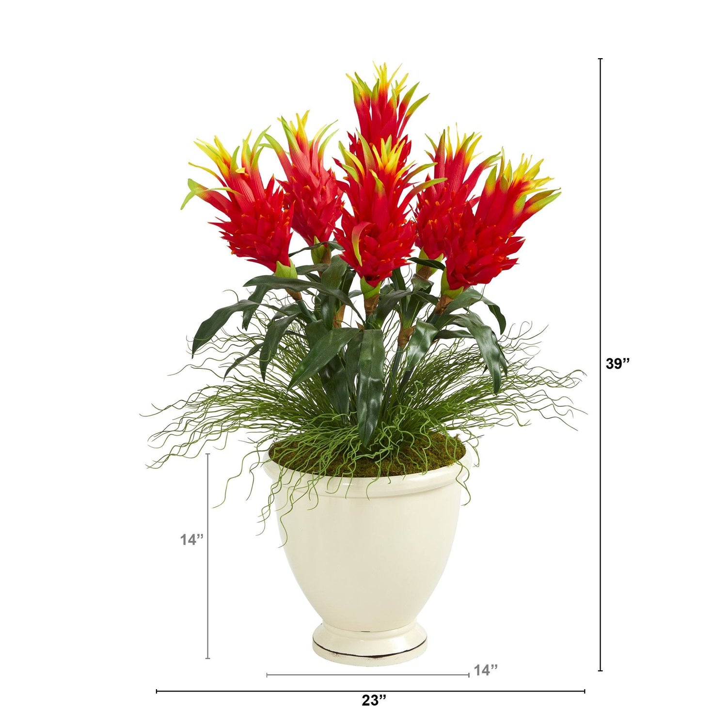 39” Dragon Fruit Artificial Plant in Decorative Urn