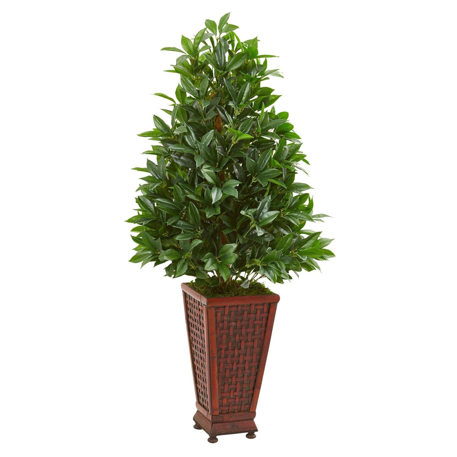 4’ Bay Leaf Artificial Topiary Tree in Decorative Planter
