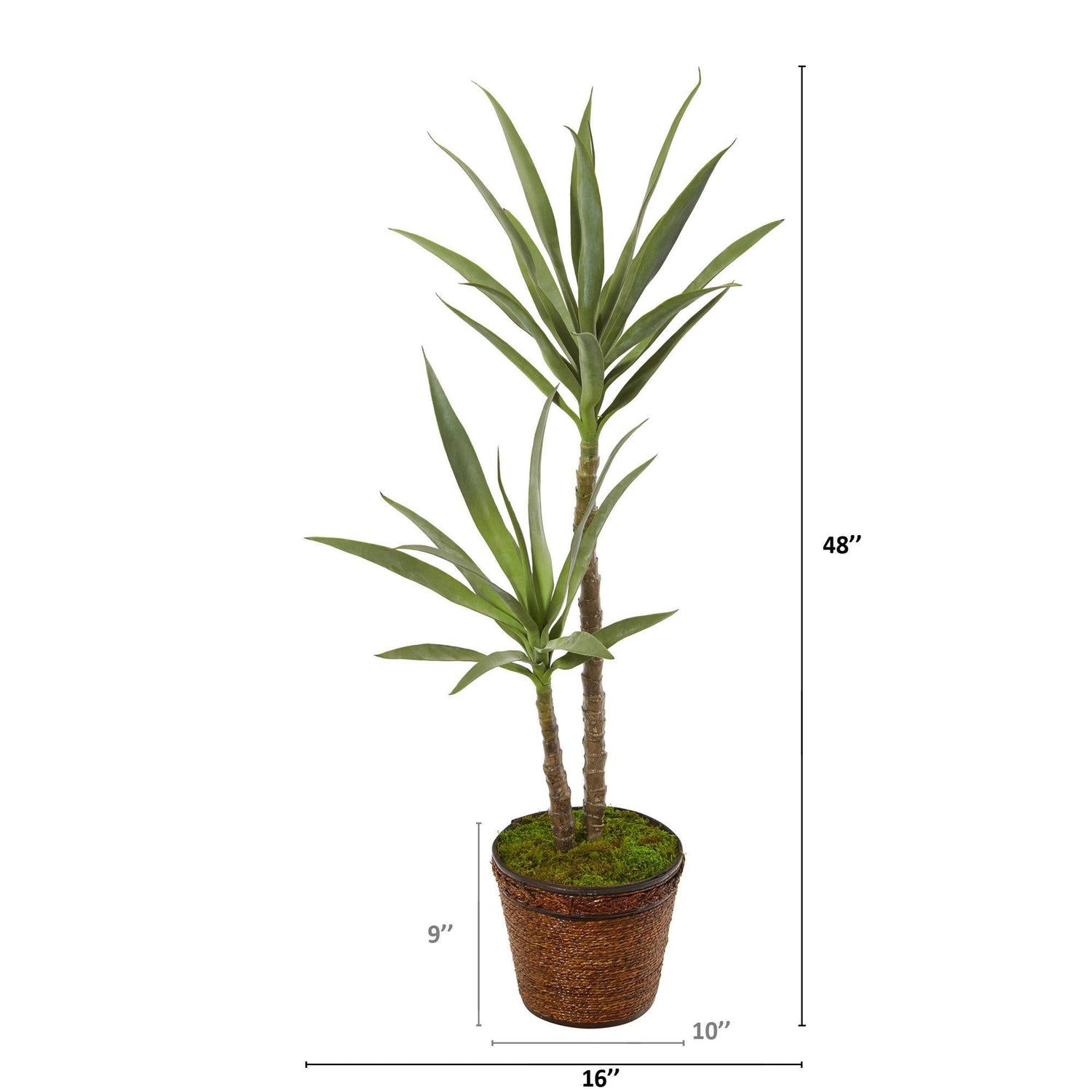 4’ Double Yucca Artificial Plant in Planter