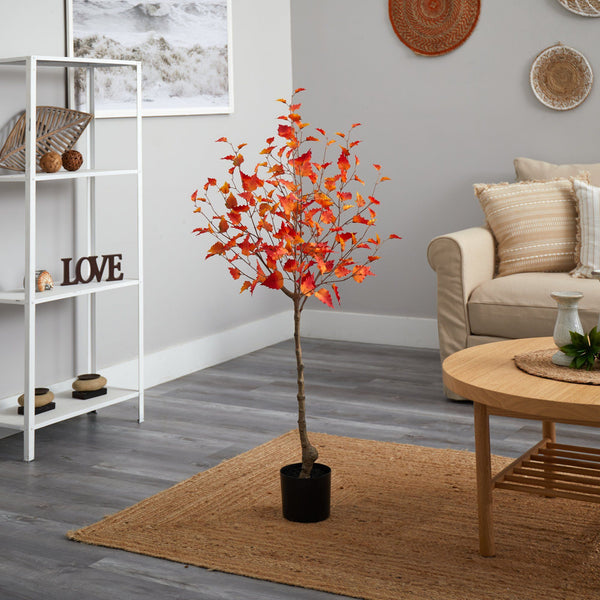 4’ Fall Birch Artificial Autumn Tree