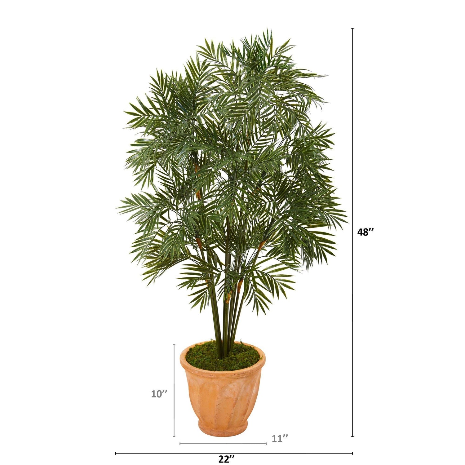 4’ Parlor Palm Artificial Tree in Terra-Cotta Planter