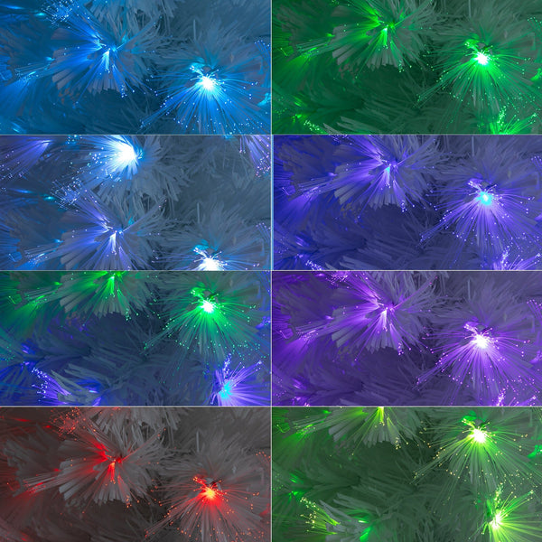 4' White Pre-Lit Fiber Optic Artificial Christmas Tree with 120 Colorful LED and Remote Control Show