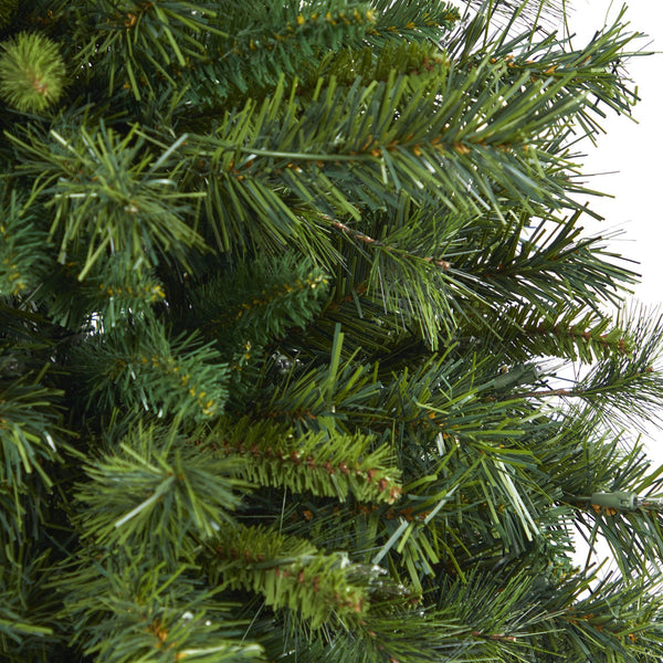 4’ Wyoming Mixed Pine Artificial Christmas Tree with 150 Clear Lights and 270 Bendable Branches in Tower Planter