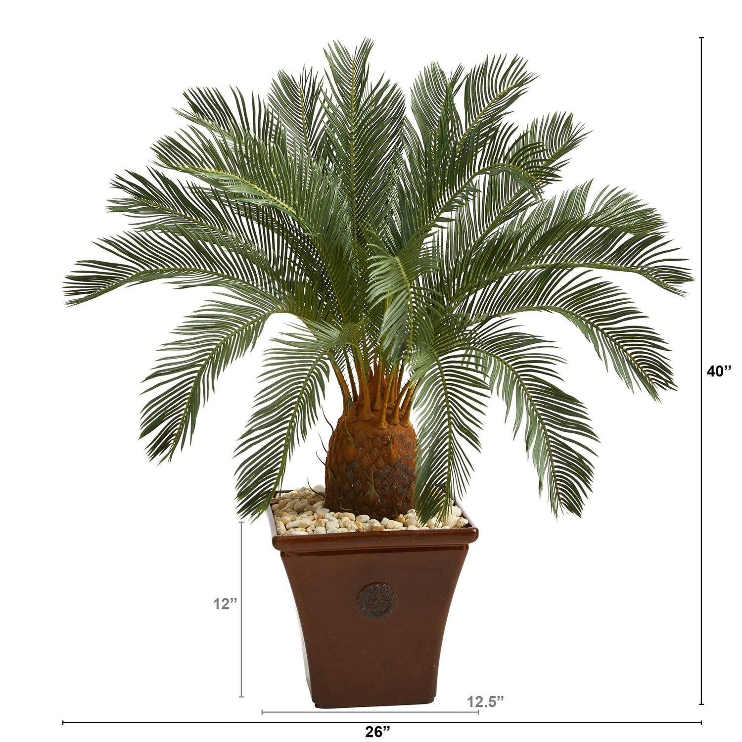 40” Cycas Artificial Tree in Brown Planter