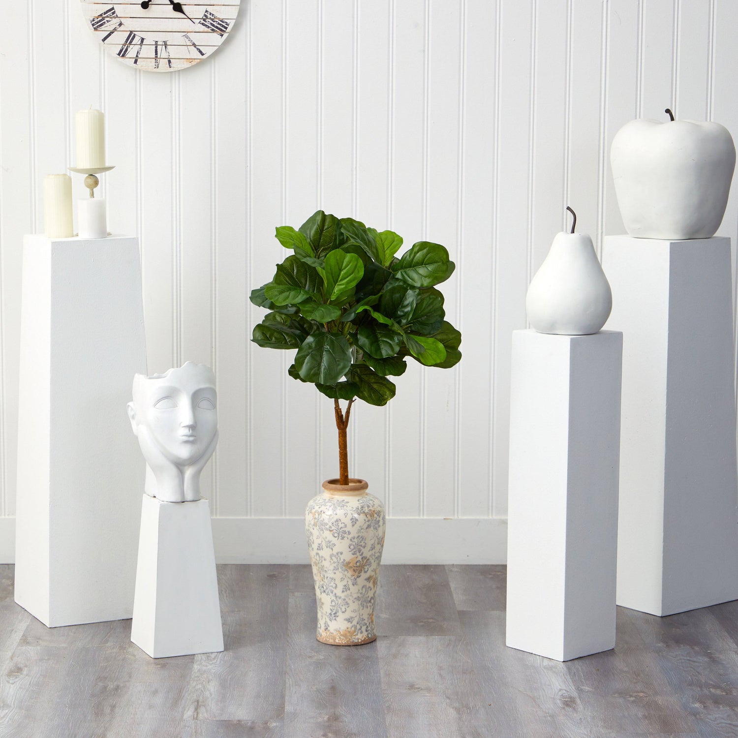 40” Fiddle Leaf Artificial Tree in Designer Vase (Real Touch)