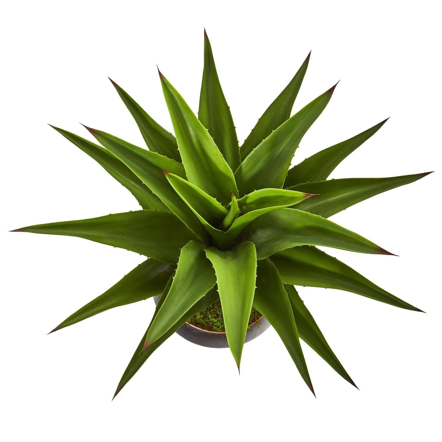 41” Agave Artificial Plant in Decorative Metal Bowl