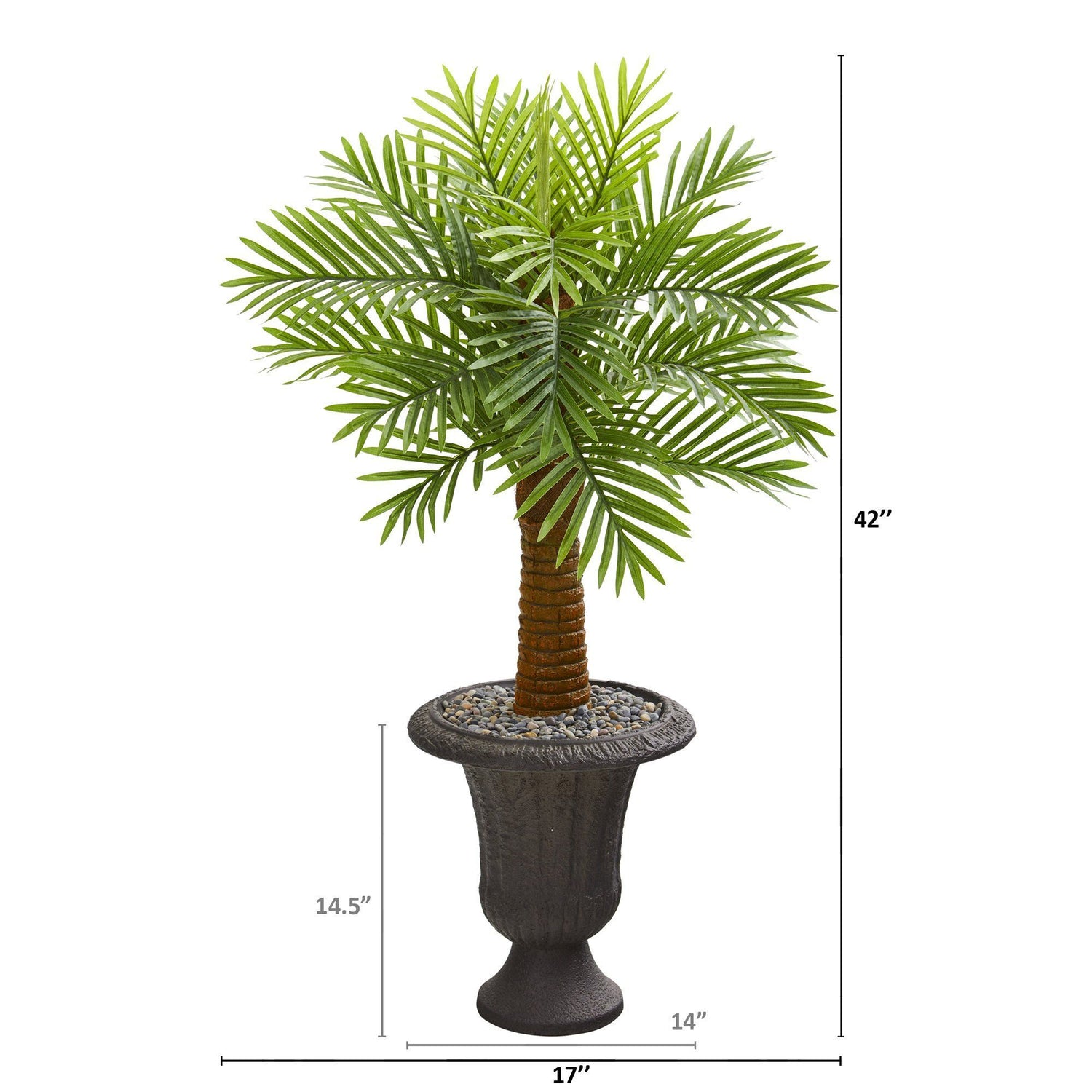 42” Robellini Palm Artificial Tree in Decorative Brown Urn