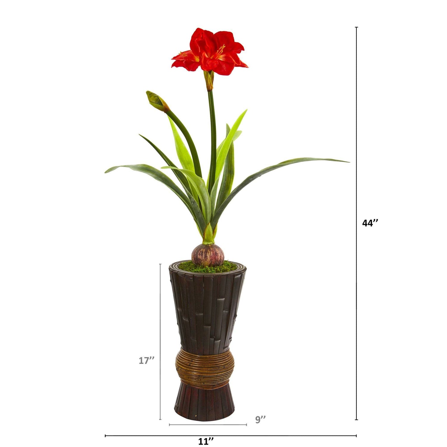 44” Amaryllis Artificial Plant in Decorative Planter