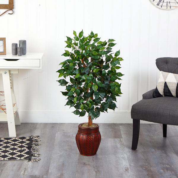 44” Ficus Tree w/Decorative Planter
