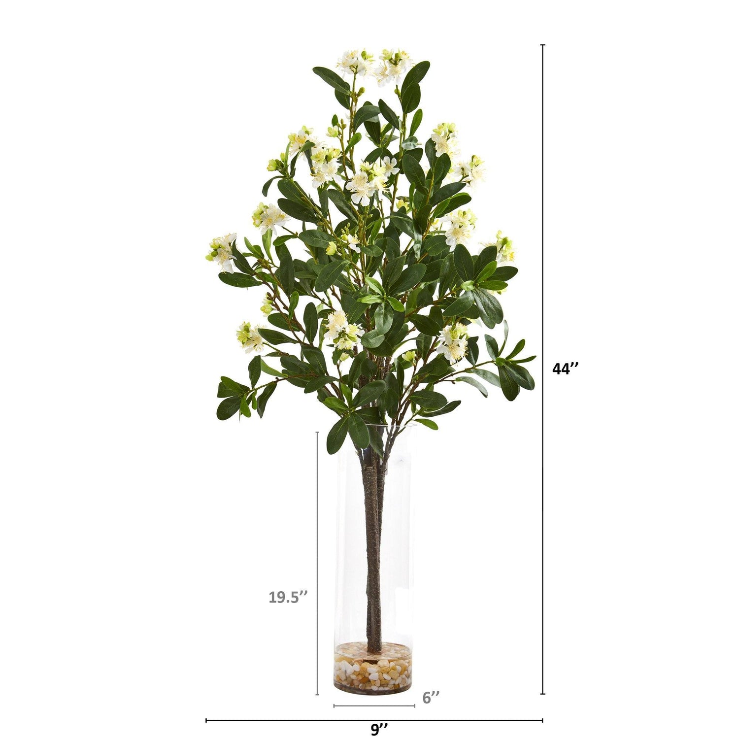 44” Peach Blossom Artificial Arrangement in Glass Vase