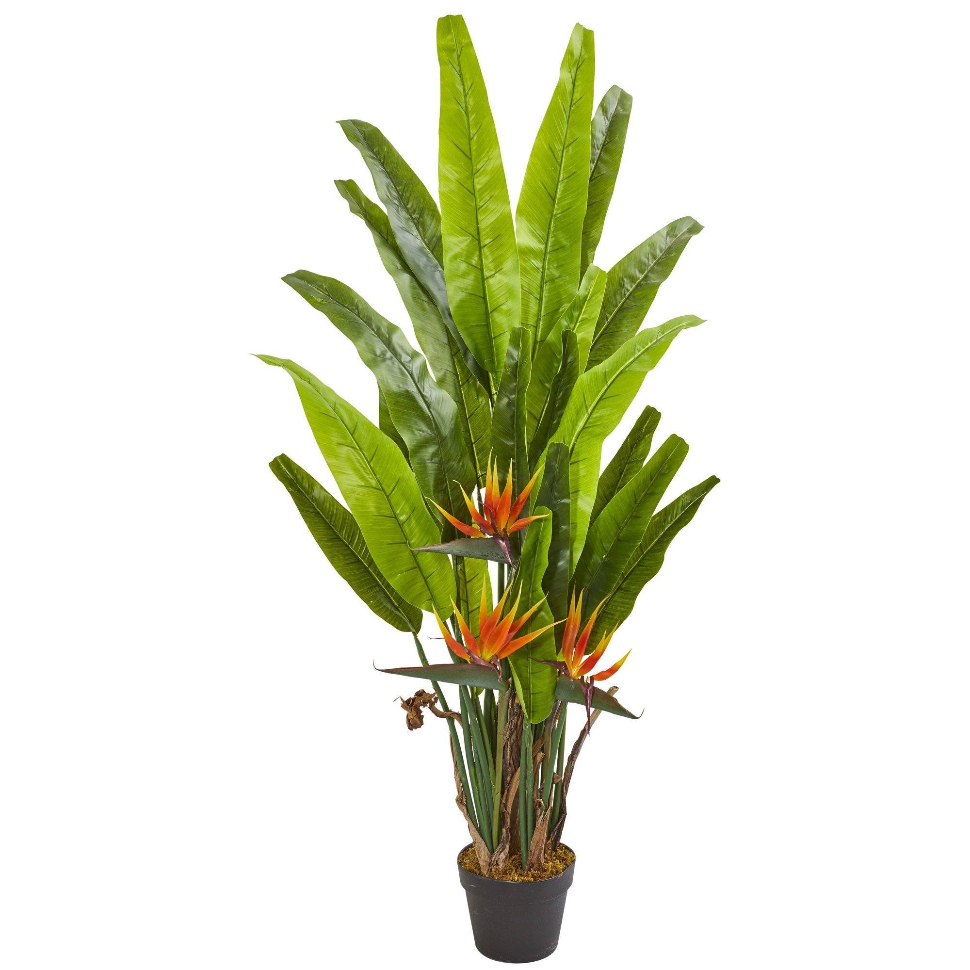 faux potted bird of paradise plant Nearly Natural 4.5 ft. Bird of Paradise Artificial Plant