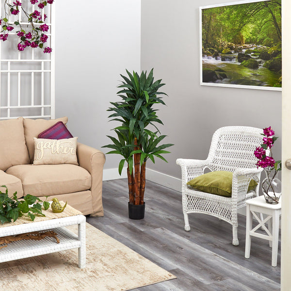 4.5’ Dracaena Artificial Tree with Natural Trunk