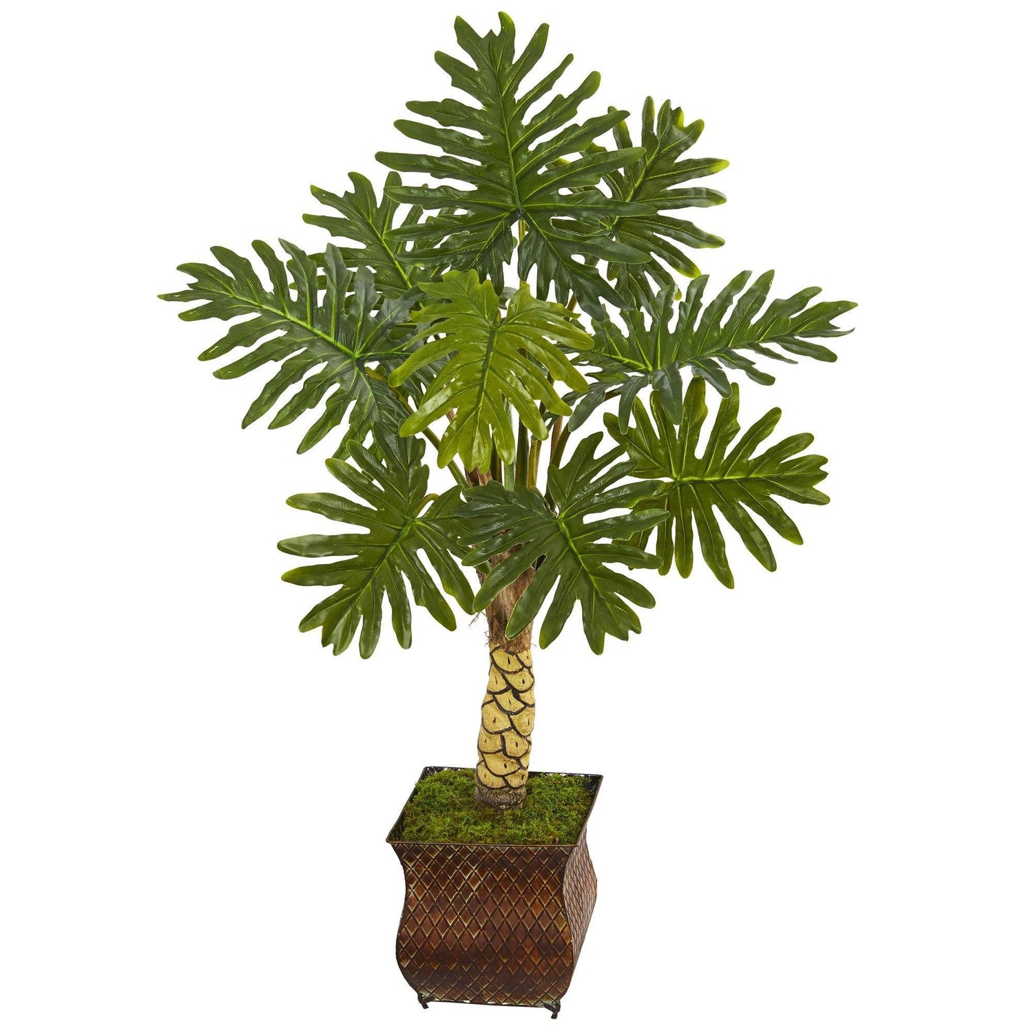 4.5’ Monstera Artificial Tree in Metal Planter