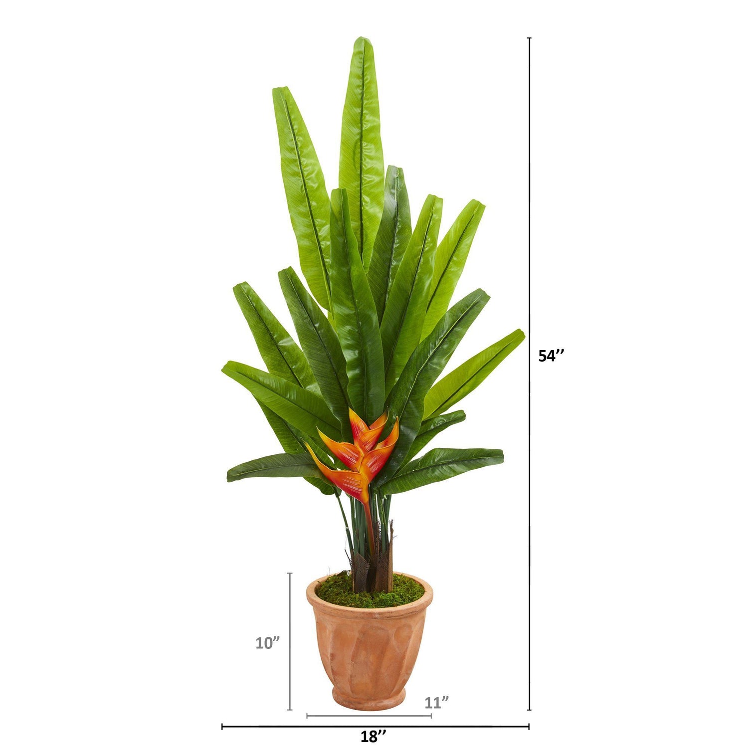 4.5’ Traveler's Palm Artificial Tree in Terra-Cotta Planter