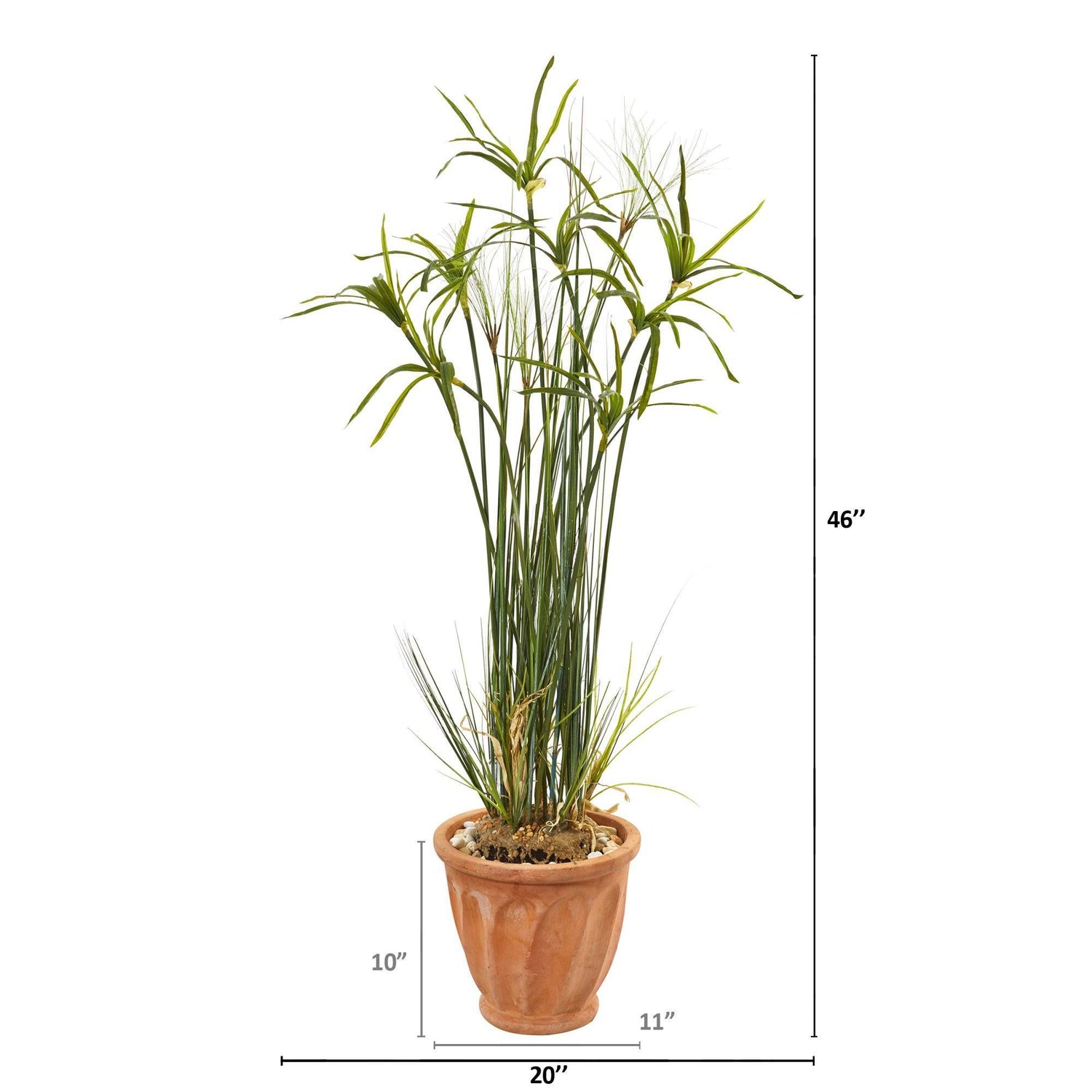 46” Papyrus Artificial Plant in Terracotta Planter