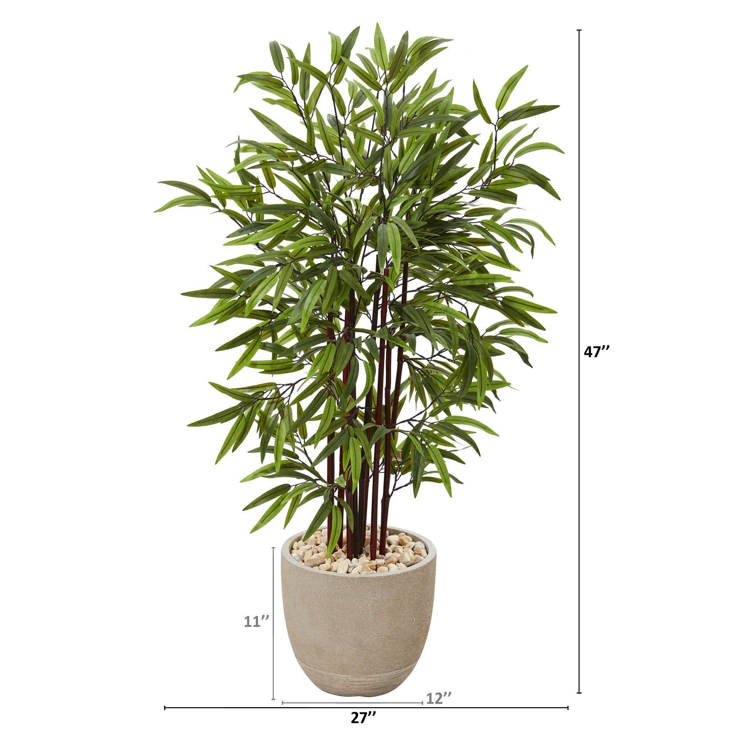 47” Bamboo Artificial Tree in Sandstone Planter