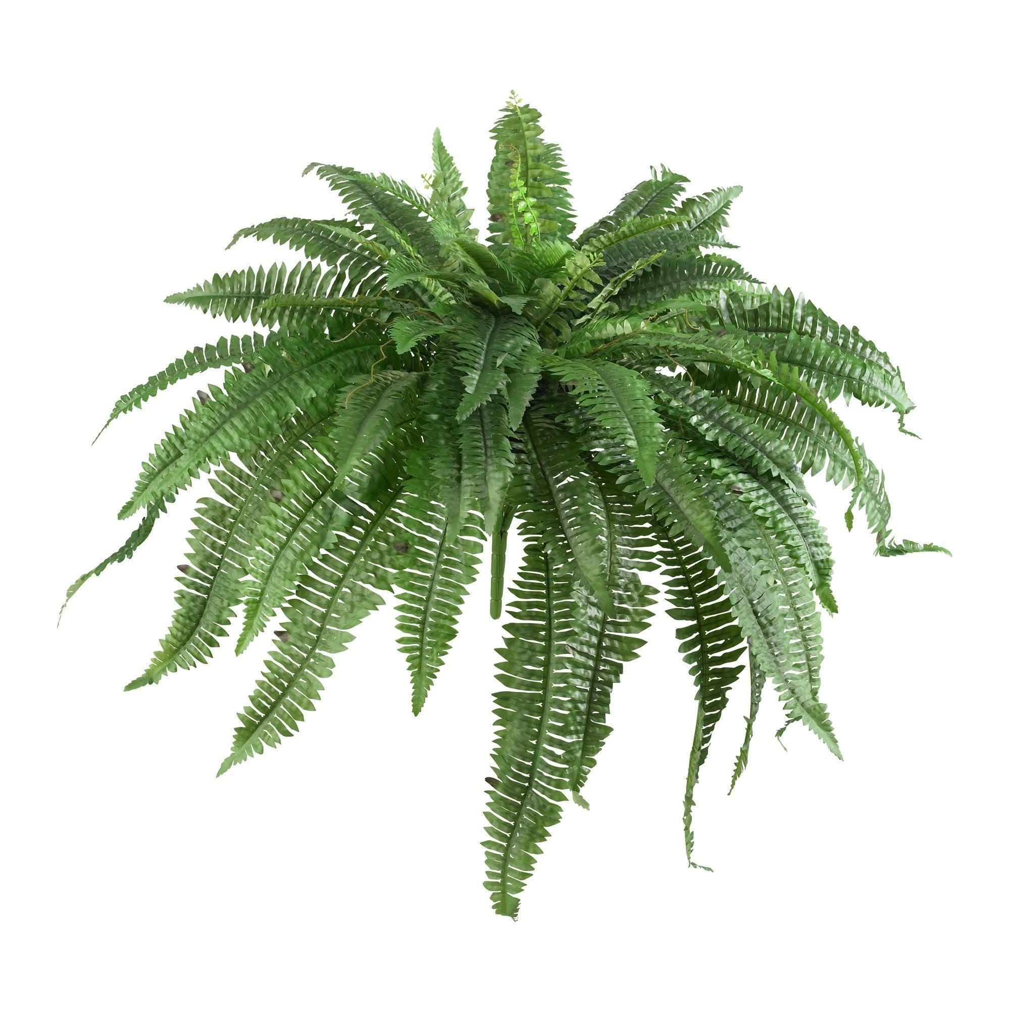 Nearly Natural 22 in. Artificial Green Fern Plant in Decorative Planter