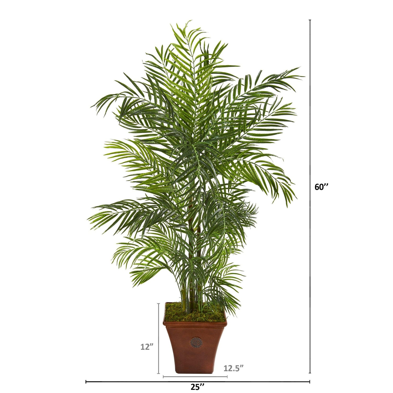 5’ Areca Artificial Palm Tree in Brown Planter(Indoor/Outdoor)