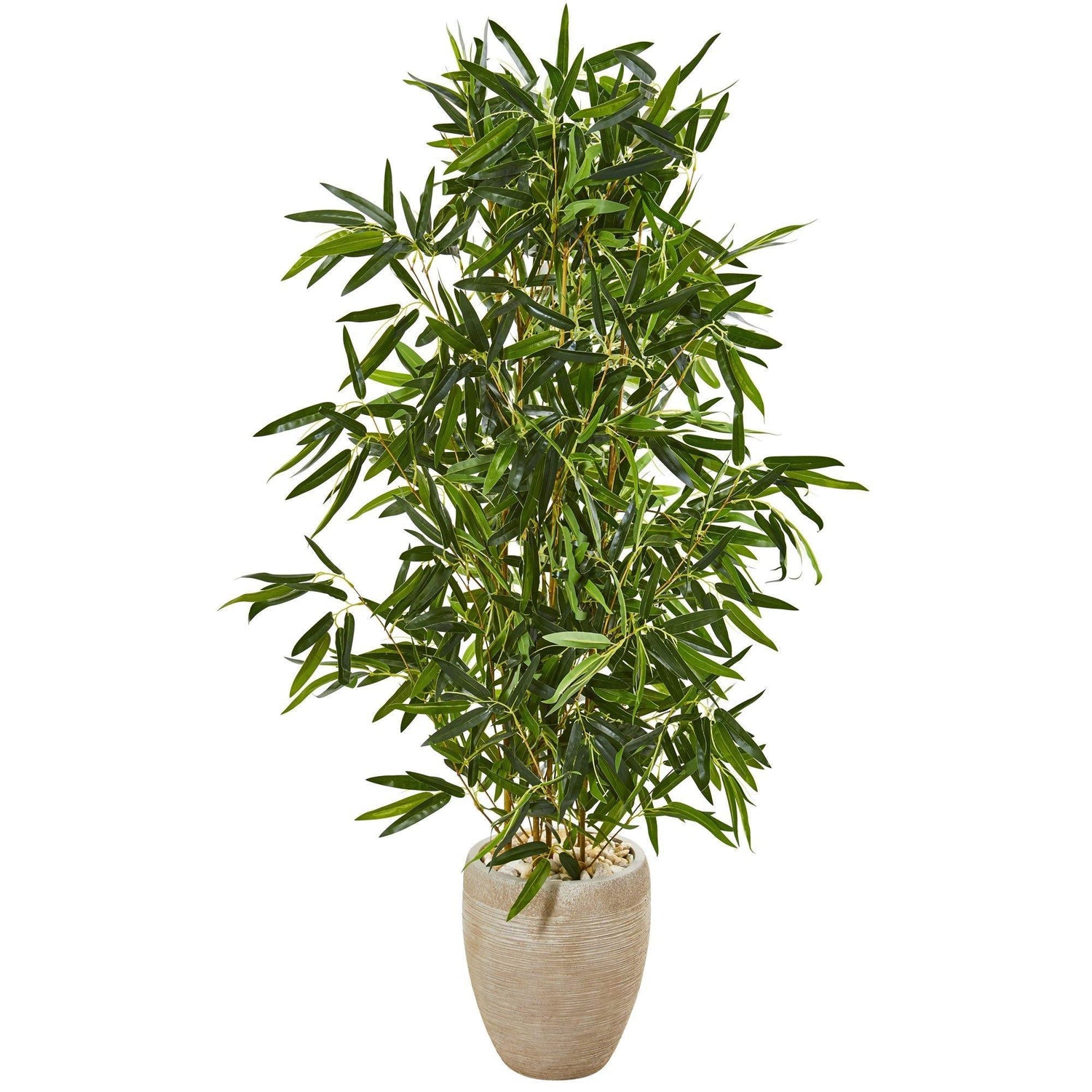 5’ Bamboo Artificial Tree in Sand Colored Planter (Real Touch)  (Indoor/Outdoor)