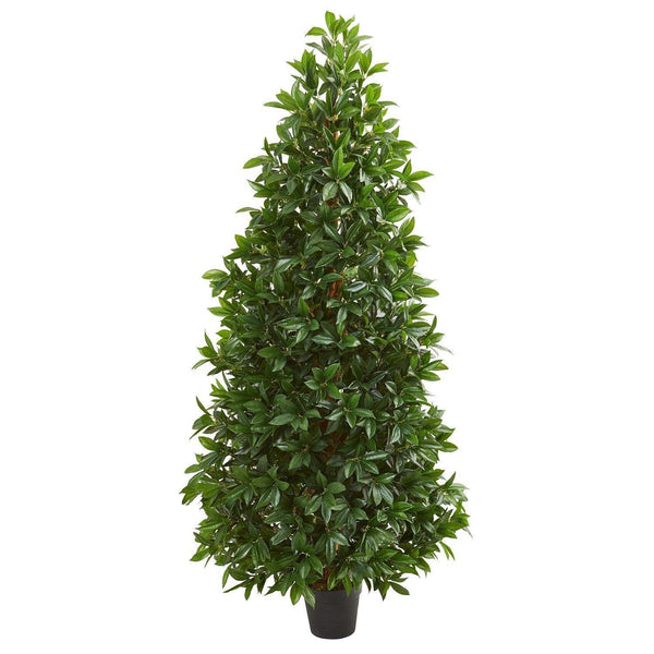5’ Bay Leaf Cone Topiary Artificial Tree UV Resistant (Indoor/Outdoor)