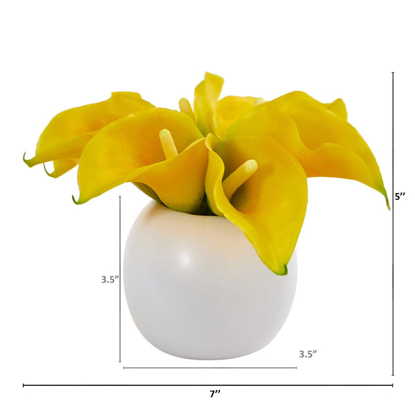 5” Calla Lily Artificial Arrangement in Vase (Set of 2)