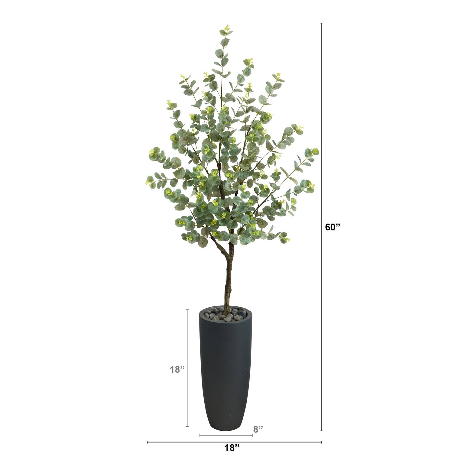 5’ Eucalyptus Artificial Tree in Gray Planter