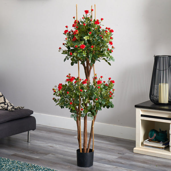 5' Mini Rose Silk Tree