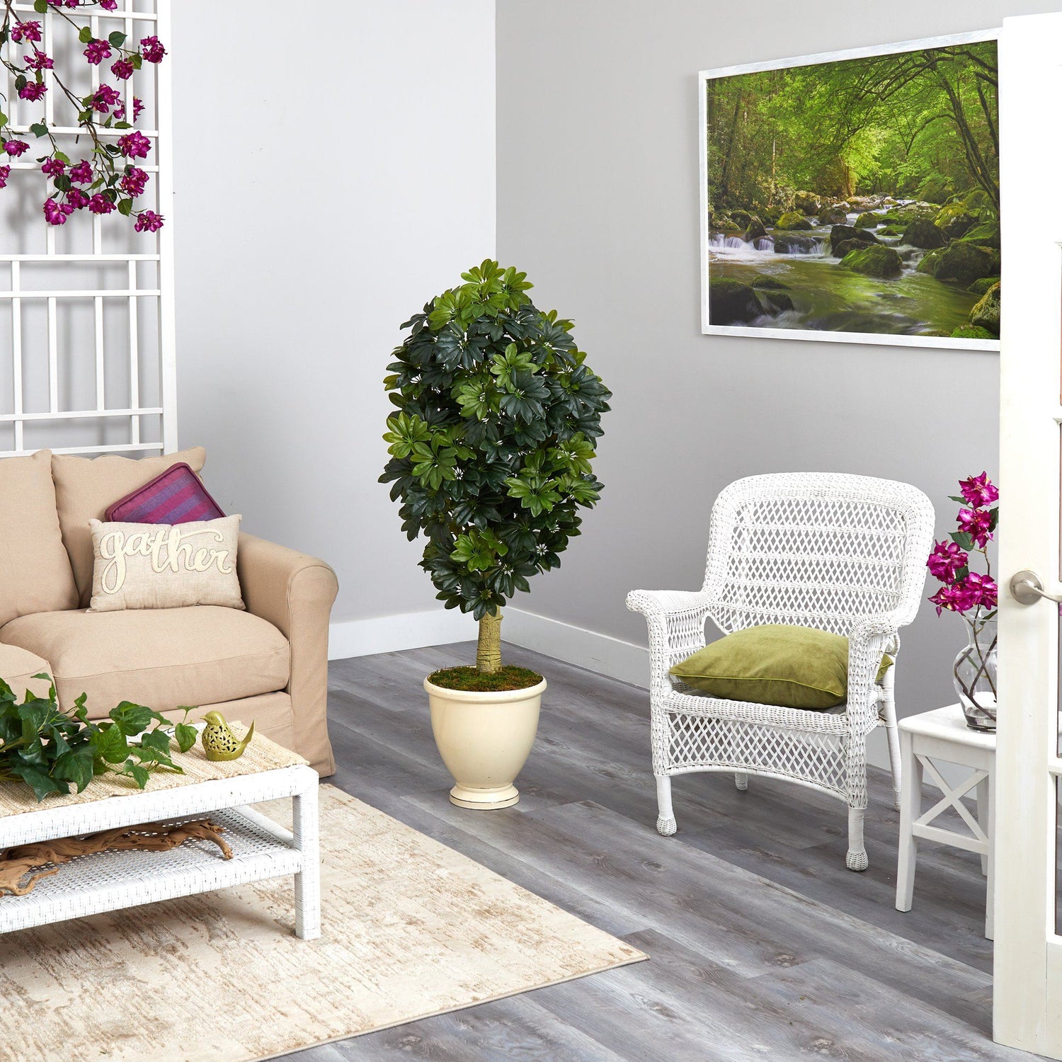 5' Schefflera Artificial Tree in Decorative Urn (Real Touch)