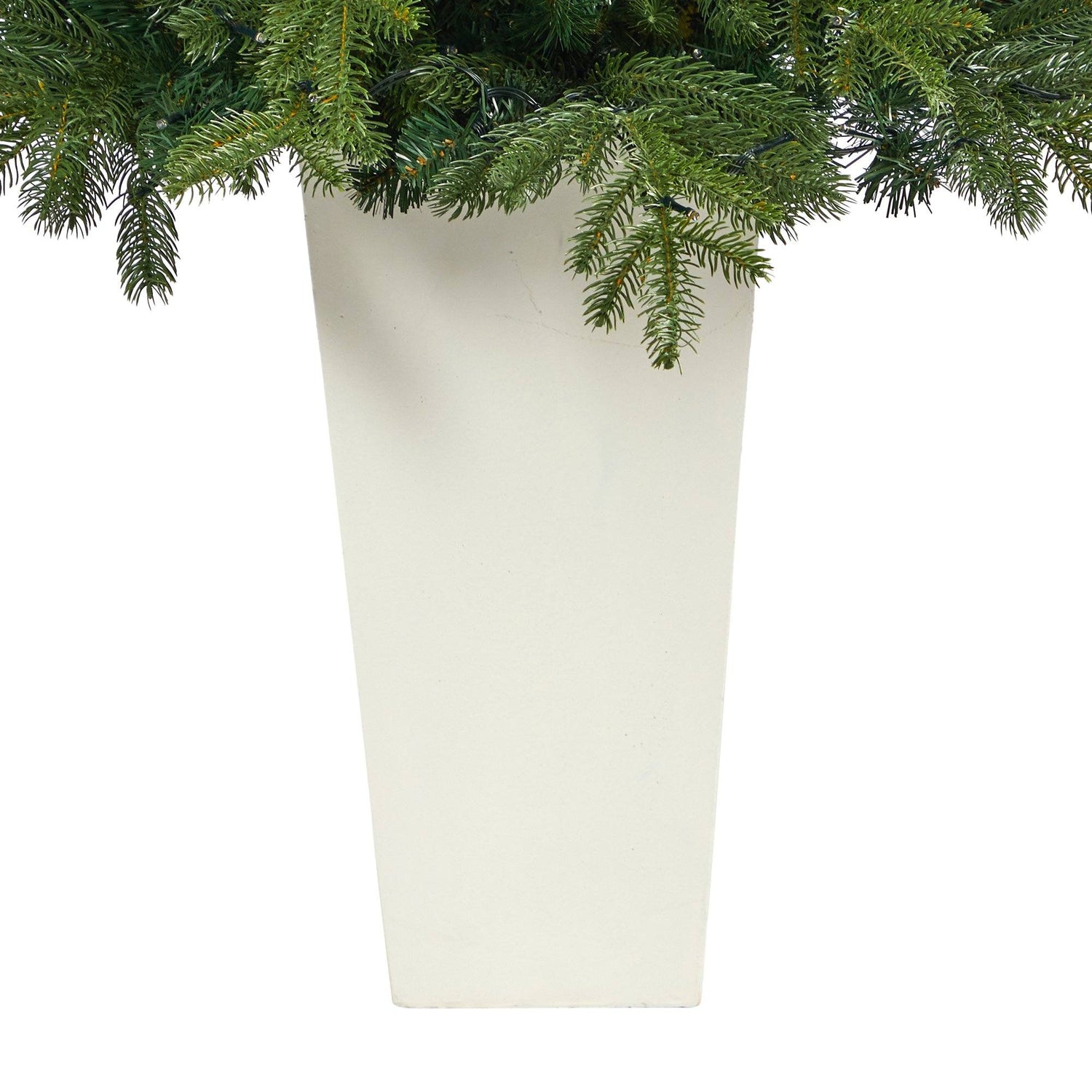 5’ Swedish Fir Artificial Christmas Tree with 160 Warm White LED Lights and 403 Bendable Branches in Tower Planter