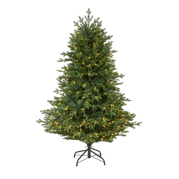 5’ Wyoming Spruce Artificial Christmas Tree with 300 Clear LED Lights and 773 Bendable Branches