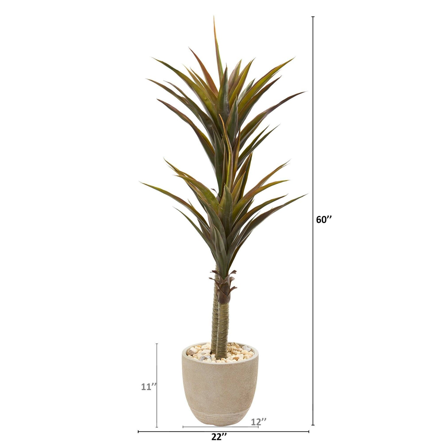 5’ Yucca Artificial Tree in Sandstone Planter
