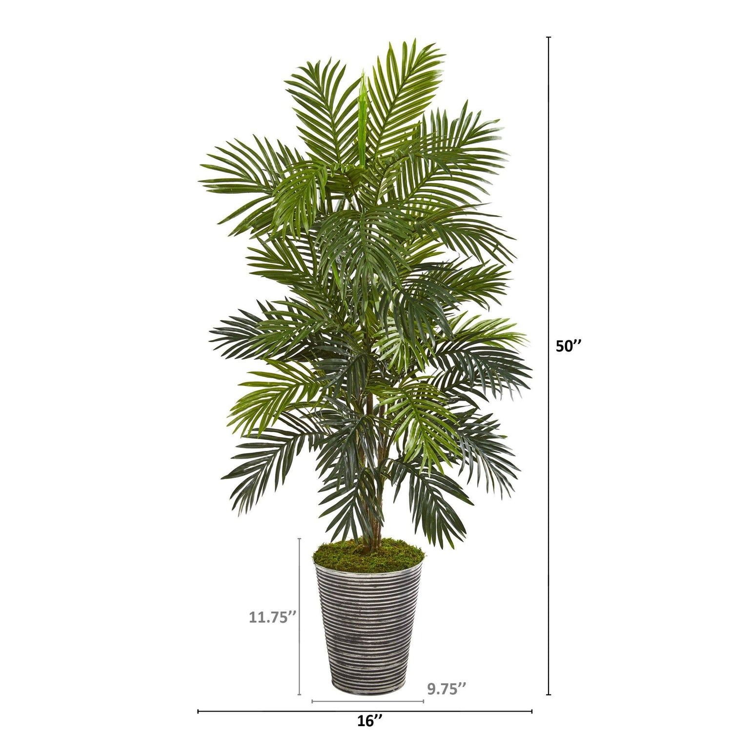 50” Areca Palm Artificial Plant in Tin Planter