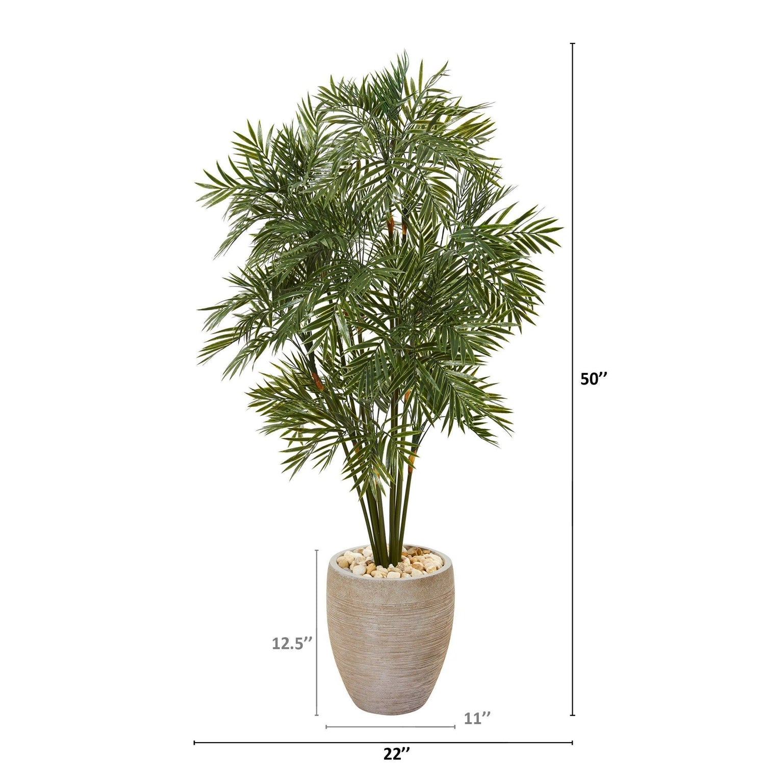 50” Parlor Palm Artificial Tree in Sand Colored Planter