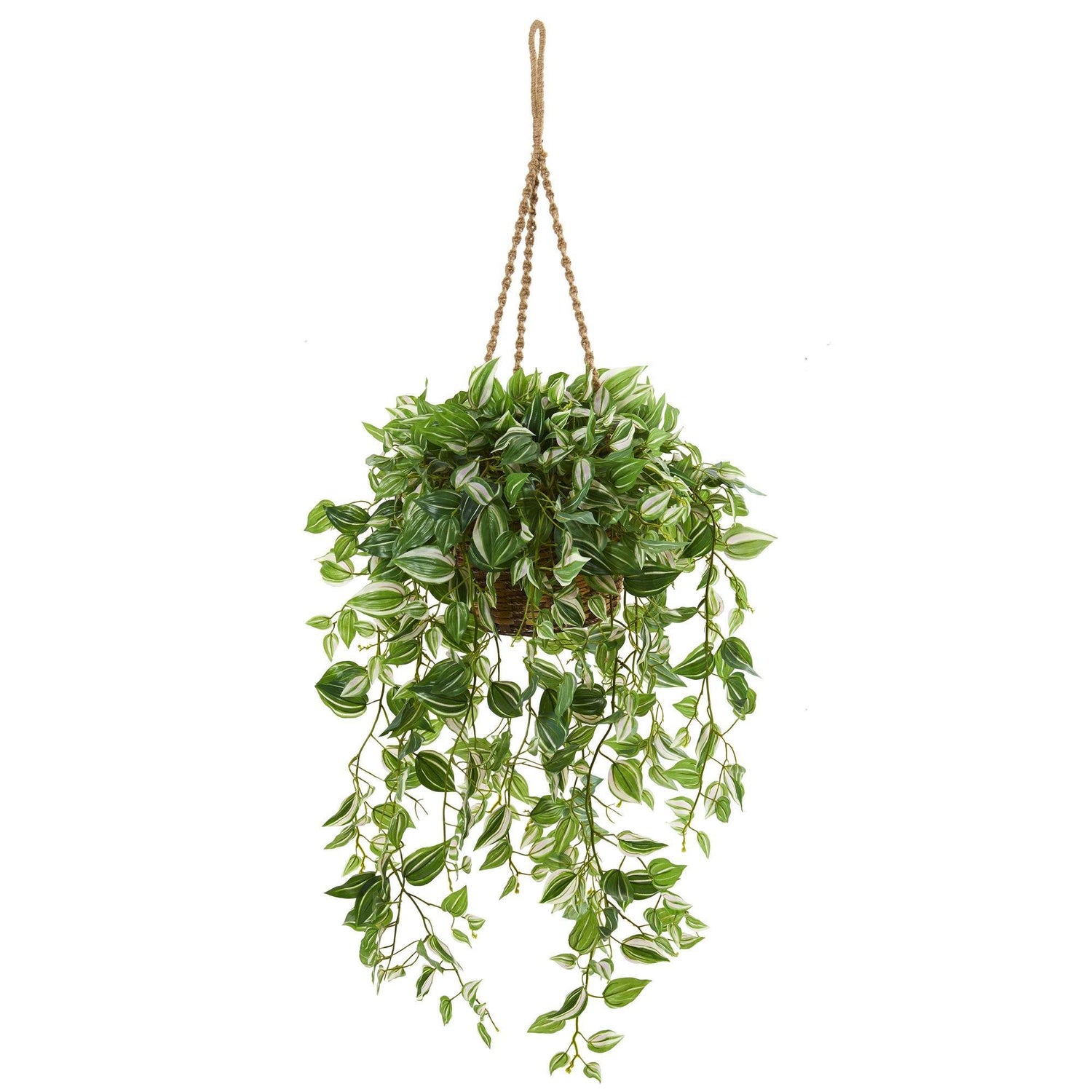 51” Wandering Jew Artificial Plant in Hanging Basket (Real Touch)