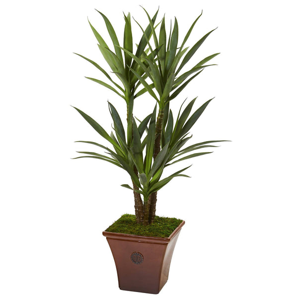 51” Yucca Artificial Plant in Brandy Colored Planter