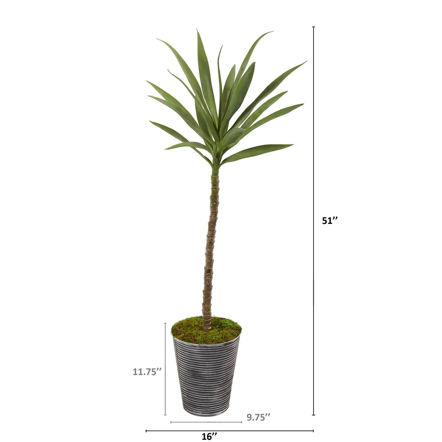 51” Yucca Artificial Plant in Decorative Tin Planter