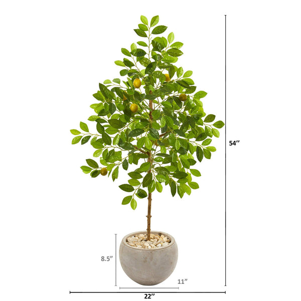 54” Lemon Artificial Tree in Sand Colored Planter