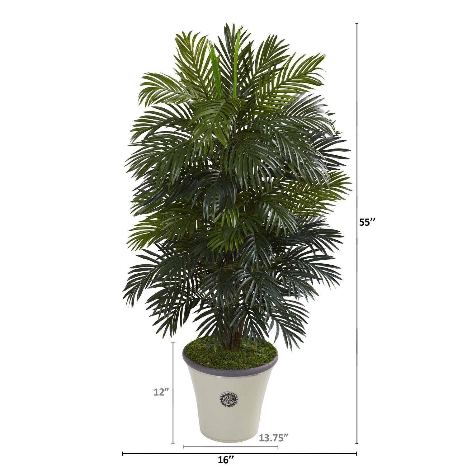 55” Areca Palm Artificial Plant in Decorative Planter