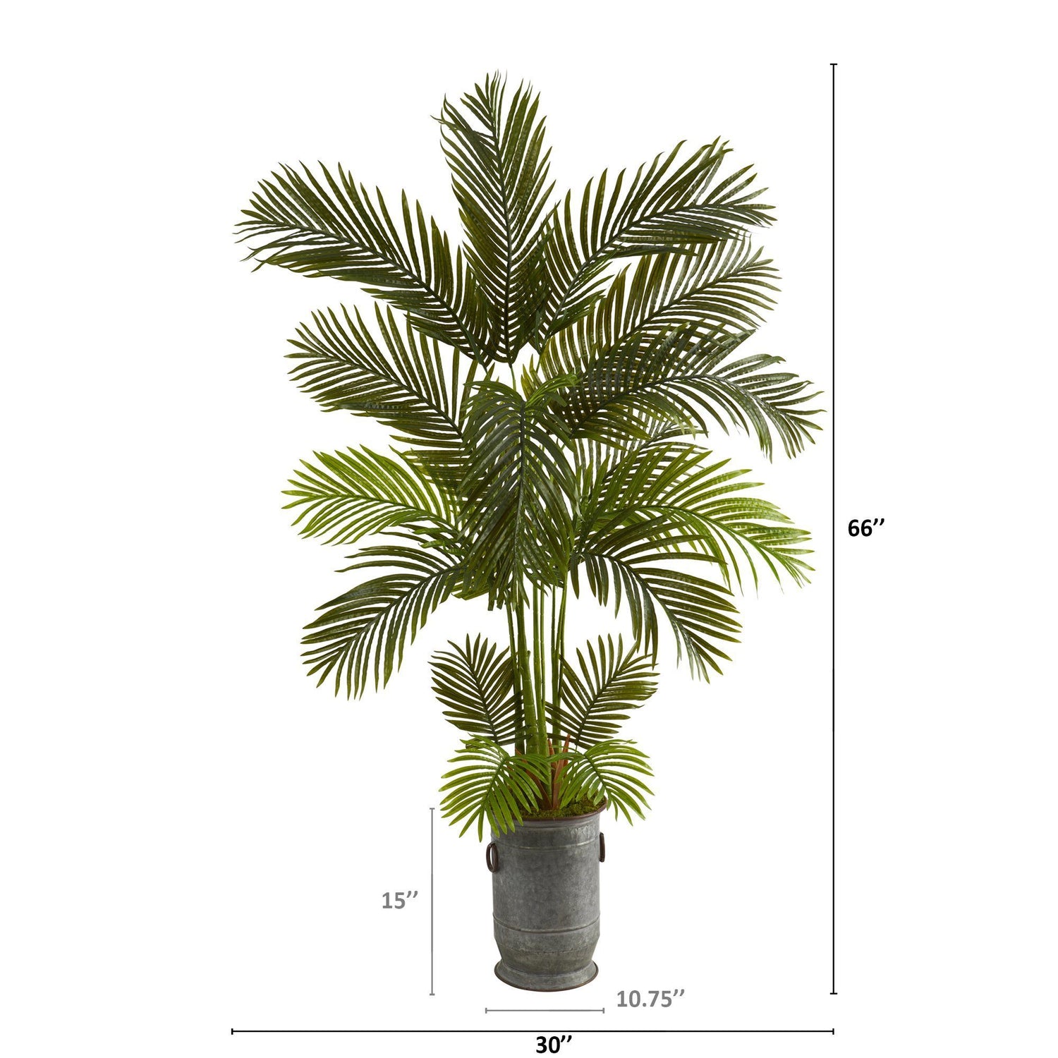5.5' Areca Palm Artificial Tree in Vintage Metal Planter